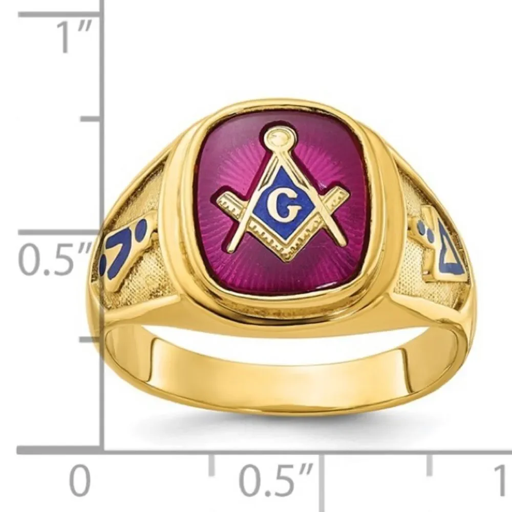 10k Gold Men's Ruby Blue Lodge Masonic Ring: A Blend of Style and Tradition